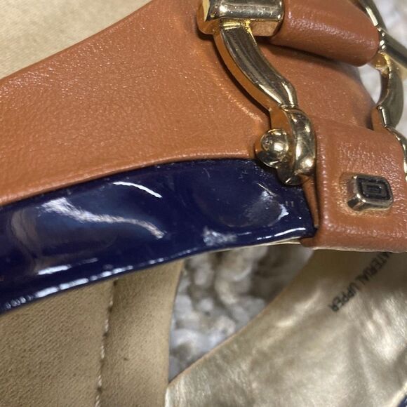 Bandolino BDJANETTE Tan & Navy Flip Flip Sandal Size 7.5 - Picture 11 of 12